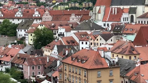 Cesky Krumlov, Czech Republic, walking medieval streets Video stock 280259199