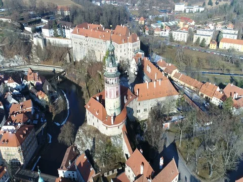 Cesky Krumlov Drone view 動画素材 76028857