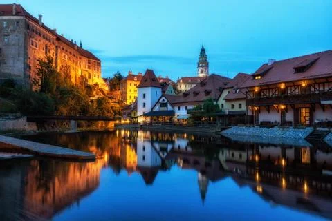 Cesky krumlov reflections Stock Photos
