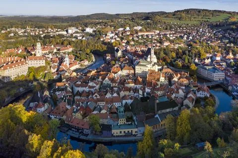 Cesky Krumlov River View Foto stock
