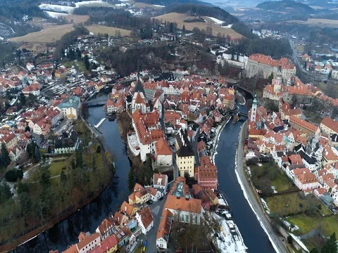 Cesky Krumlov Skyline 스톡 동영상 76029258