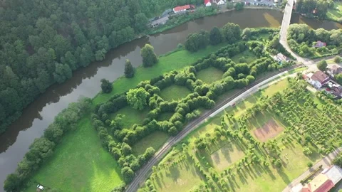 Cesky Sternberk Castle Drone Video: Asteroid Simulation Video stock 301018920
