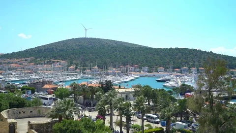 Cesme Marina Stock Footage 90300534