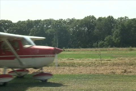 Cessna 150 Passes By Stock Footage 683266