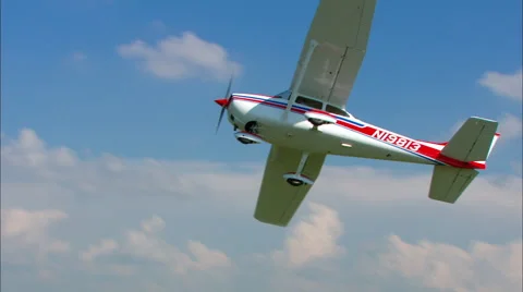 Cessna 172 Air To Air Fly By Stock Footage 62843646