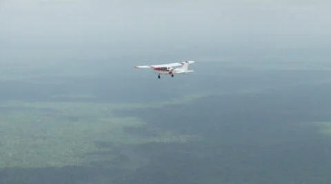 Cessna 172 flying 02 Stock Footage 513693