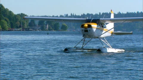 Cessna 180 on Floats Stock Footage 35841920
