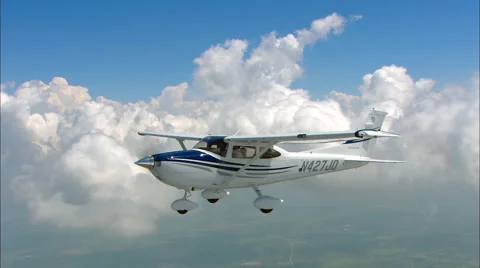 Cessna 182 Air To Air Cloud Formation Stock Footage 62845319