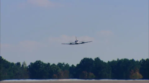 Cessna 421 Fly By Head On Stock Footage 68543364