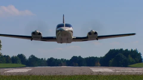 Cessna 421 Take Off Head On Stock Footage 68542518