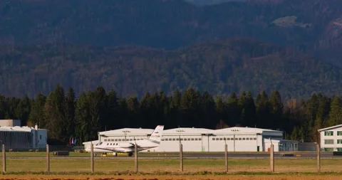 Cessna 501 Citation SP vacating the runway after touchdown Stock Footage 220952589
