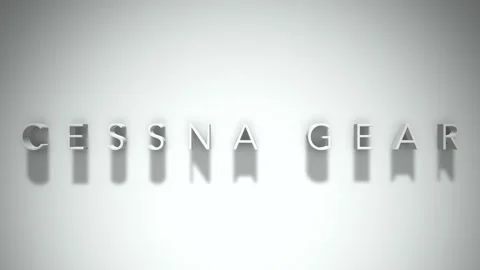 Cessna gear 3D title animation with shadows on a white background Stock Footage 296840863