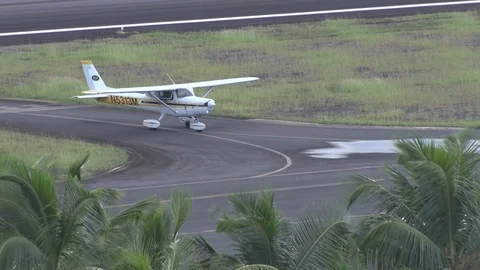 Cessna plane on the track Stock Footage 125672264