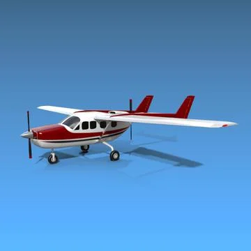 Cessna skymaster 337 propeller airplane 3D Model