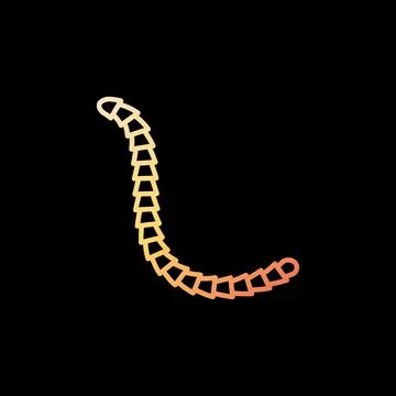 Cestoda vector Parasitic Worms concept yellow outline icon Illustrazione stock