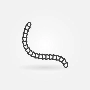Cestoda vector thin line Parasitic Worms concept minimal icon Illustrazione stock