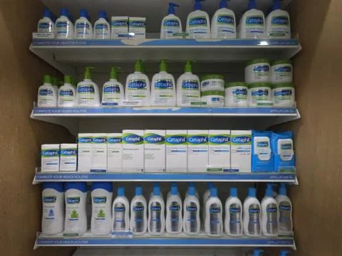 Cetaphil Display in Chemist Store Stock Photos