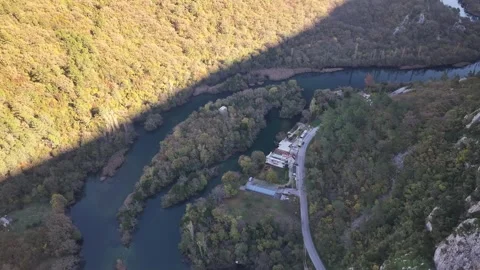 Cetina River Deep Canyon Scenic Aerial View Video stock 332668948