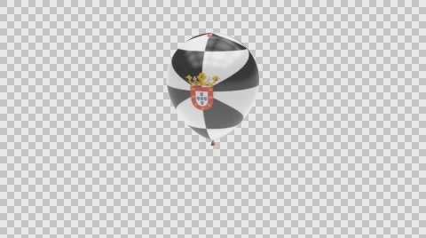 Ceuta flag textured balloon rotating Alpha Stock-Footage 61390164