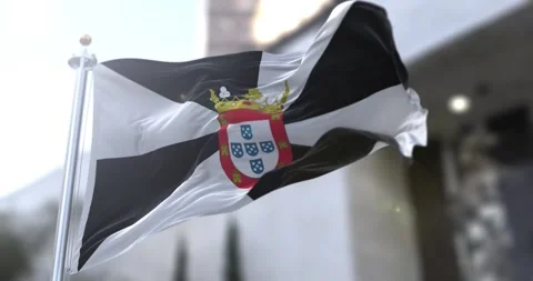 Ceuta flag waving-seamless-loop-4k-60fps Stock Footage 344638876