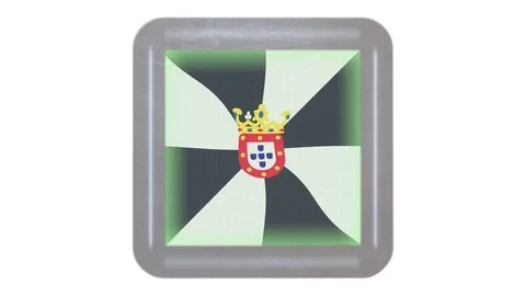 Ceuta flag waving in the wind. Icon in the frame. Animation loop Stock Footage 83727630