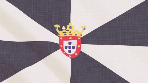 Ceuta flag waving in the wind. Icon in the frame. Animation loop Stock Footage 83797978
