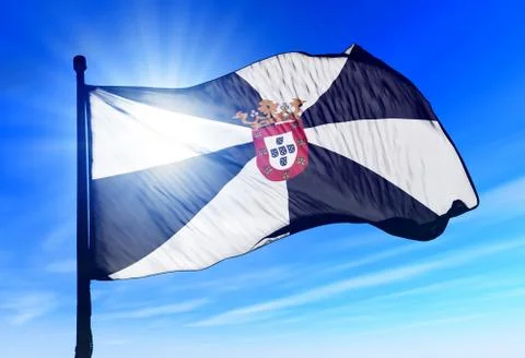 Ceuta (spain) flag waving on the wind Stock Illustration