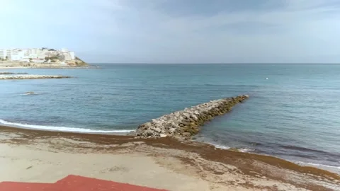 Ceuta, Spain - May 30, 2020: Restriction of access to beaches during the stat Stock Footage 219722151
