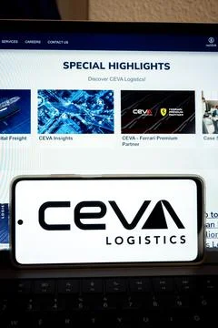 Ceva logistics brand displayed on a mobile device Stock Photos