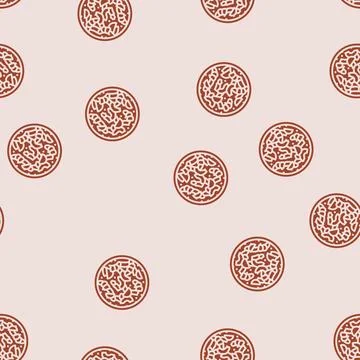 Ceviche fish glyph seamless pattern Stock Illustration