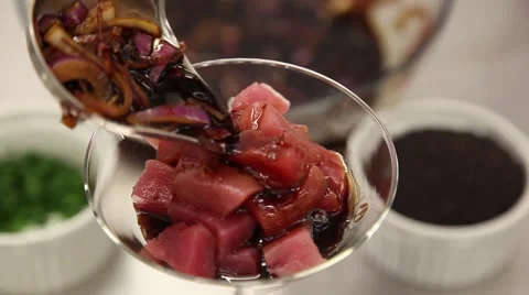 Ceviche - putting sauce Stock Footage 46531113