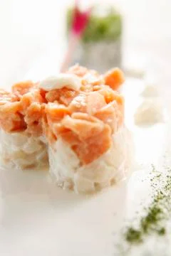 Ceviche with salmon Stock Photos