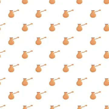 Cezve coffee pot seamless pattern illustration Stock Illustration
