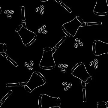 Cezve coffee seamless Illustrazione stock