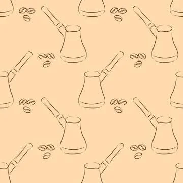 Cezve coffee seamless Stock-Illustration