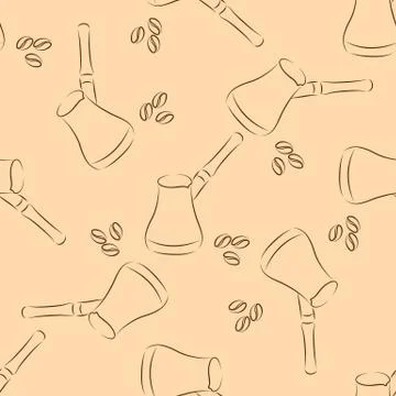 Cezve coffee seamless Stock Illustration