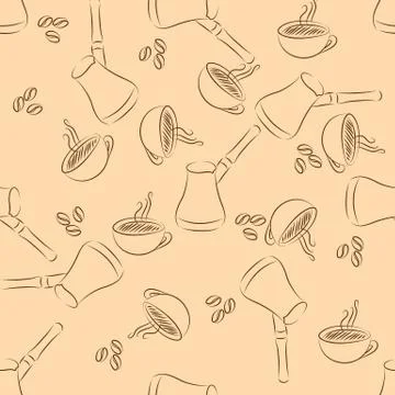 Cezve coffee seamless Stock-Illustration
