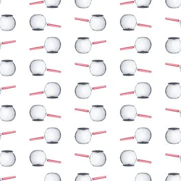 Cezve. Watercolor seamless pattern. Can be used for textile design, paper Stock Illustration