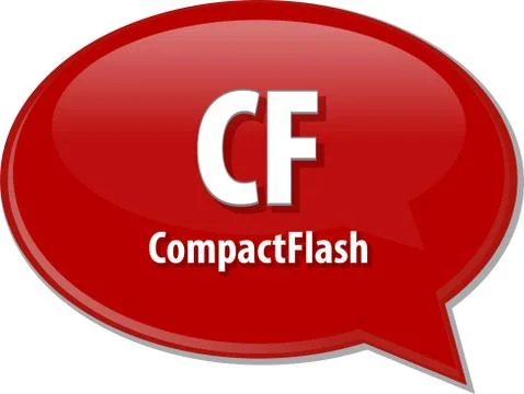 CF acronym definition speech bubble illustration Stock-Illustration