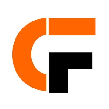 CF initial geometric company logo and vector icon Illustrazione stock