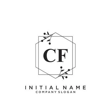 CF Initial handwriting logo design Stock Illustration