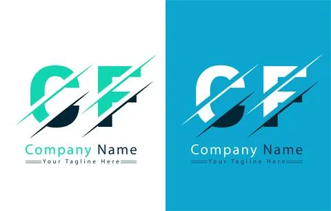 CF Letter Logo Vector Design Concept Elements Illustrazione stock