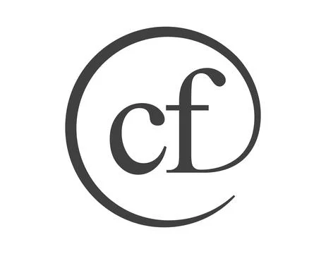 CF logo from two letter with circle shape email sign style. C and F round l.. Stock Illustration