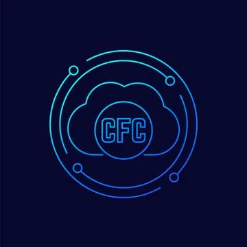 CFC gas icon with a cloud, linear design Stock Illustration