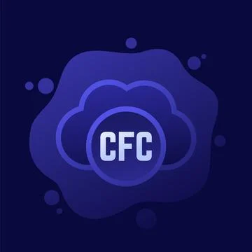 CFC gas icon with a cloud, vector design Stock Illustration