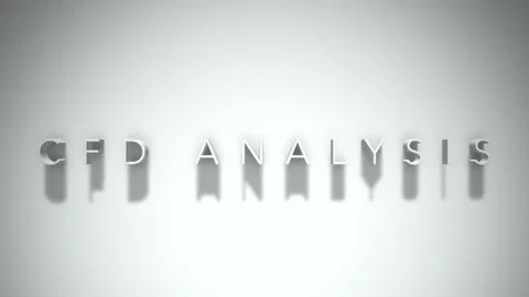 Cfd analysis 3D title animation white text on a white background Stock Footage 299646122