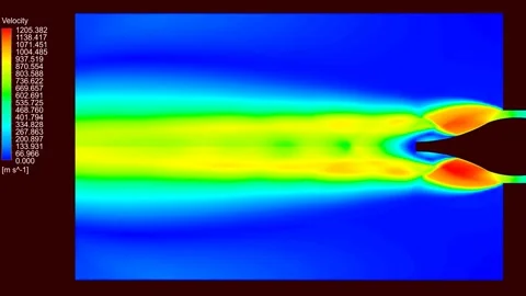 CFD analysis of aerospike nozzle Stock Footage 204080375