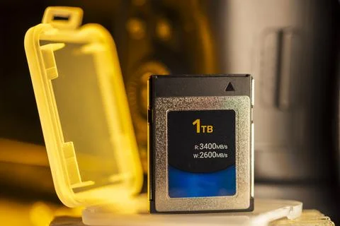 CFexpress type B card offering high speed data storage Stock Photos