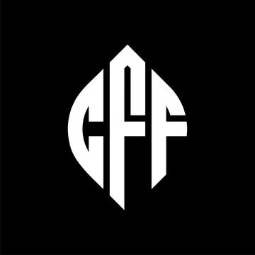 CFF circle letter logo design with circle and ellipse shape. CFF ellipse lett Stock Illustration