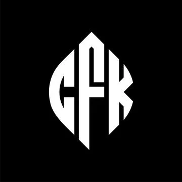 CFK circle letter logo design with circle and ellipse shape. CFK ellipse lett Stock Illustration